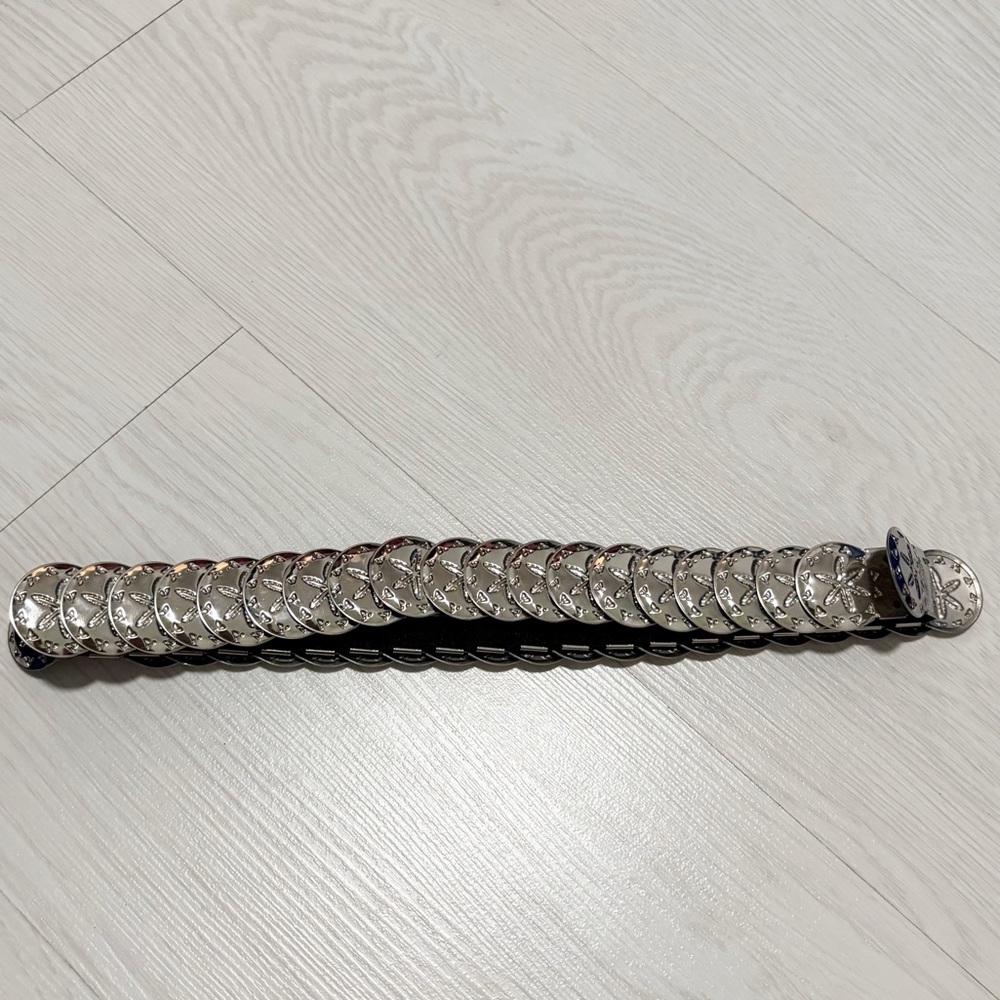 Starfish Silver Metal Disc Women's Belt Beach Ocean‎ Elastic Band Cowrie Shell